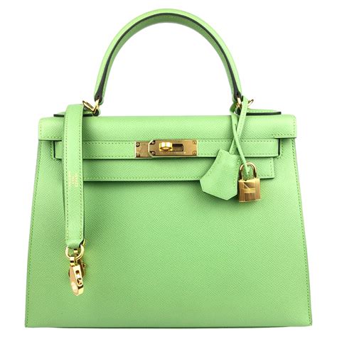 hermes kelly 28 vert criquet|Hermes Kelly 28 Sellier Vert Criquet Green Epsom Leather Gold .